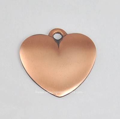 Unsigned Matte Copper Valentines Heart Pendant