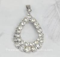 High Quality Unsigned Vintage Clear Rhinestone Tiered Pendant