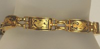 Vintage Damascene Linked Panel Bracelet