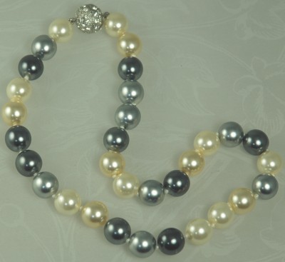 Magnificent ERWIN PEARL Colored Glass Pearl Necklace with Signature Clasp