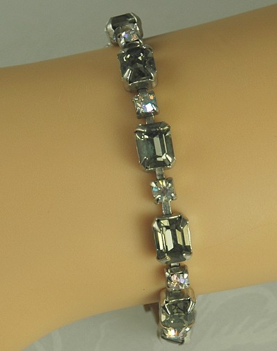 WEISS Brilliant Black Diamond and AB Rhinestone Bracelet