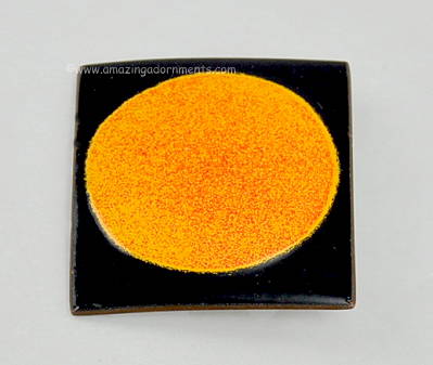 Vintage Canadian Modernist SYLVESTRE De PASSILLE Enamel on Copper Brooch