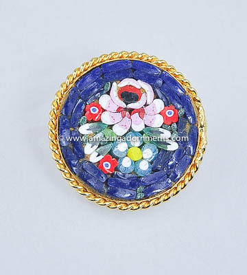 Tantalizing Vintage Unsigned Floral Mosaic Pin