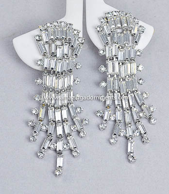 Fit for a Starlet Vintage Fringy Clear Rhinestone Earrings