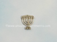 Tiny Vintage Sterling and Marcasite Menorah Lapel Pin or Tie Tack