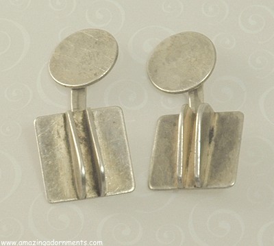 Modernist PAUL LOBEL Sleek Sterling Silver Cufflinks