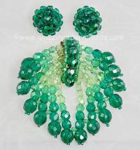 Crme de la Crme Shades of Green Crystal Set Signed COPPOLA e TOPPO, ITALY