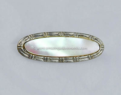 Antique Unsigned Mother of Pearl Bar Pin