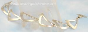 Notable Vintage Danish Modernist Sterling Silver Bracelet Signed N.E. FROM