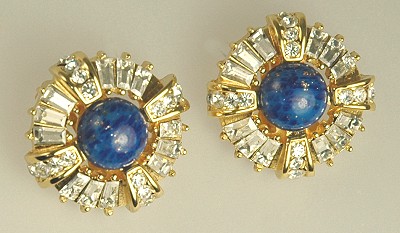 Extravagant Rhinestone Earrings Signed CHRISTIAN DIOR