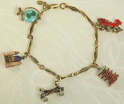 GERARD YOSCA Charm Bracelet with Asian Motif Charms