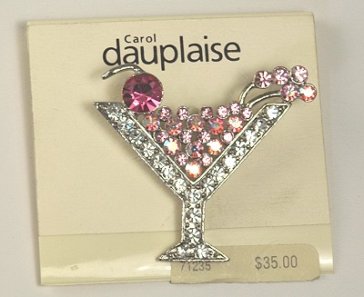 CAROL DAUPLAISE Sparkly Rhinestone Cocktail Pin