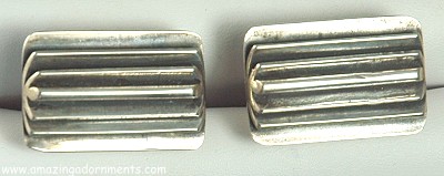 Modernist Silver Cufflinks Signed ORNO