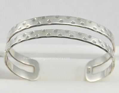 Chic Textured Sterling Silver Cuff Bracelet