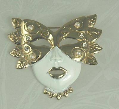 Mardi Gras or New Year's Eve Mask Brooch