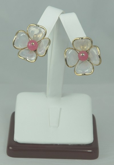 Vintage/Early A. Philippe for TRIFARI Poured Glass Clip-on Earrings