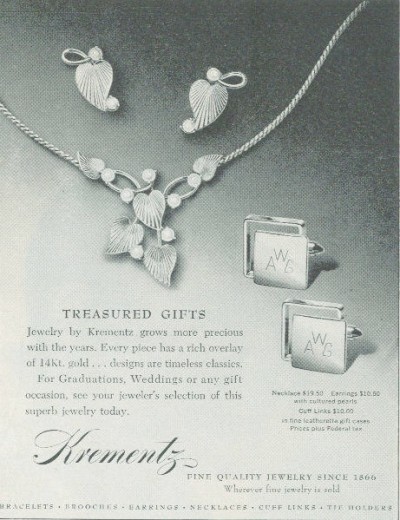 Vintage 50s Krementz Advertisement  