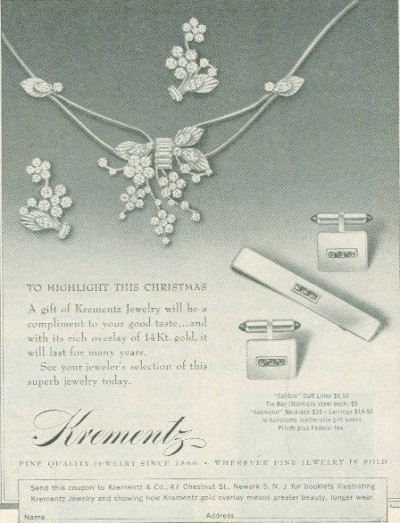 Vintage 50s Krementz Advertisement  