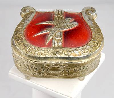 Vintage Signed MADE in OCCUPIED JAPAN Footed Trinket Box