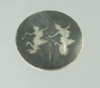 Siam Silver Nielloware Brooch/Pin