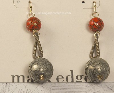 MARK EDGE Ecovintage Dangle Earrings as Seen on Joy Behar of The VIEW