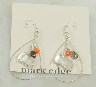 Brand New and Never Worn Sterling Silver and Crystal Earrings from MARK EDGE