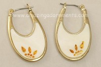 LIZ CLAIBORNE Painted MOP Hoop Earrings