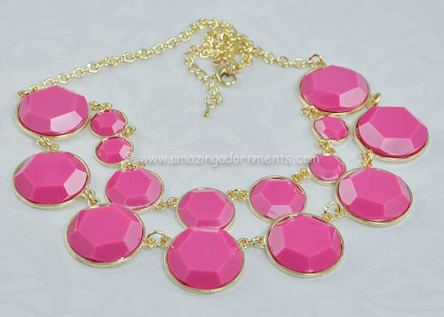 Pink Resin Statement Necklace