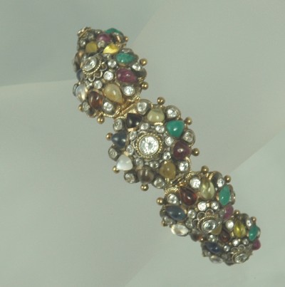 Victorian 10Kt. Gold Gem Encrusted Bracelet